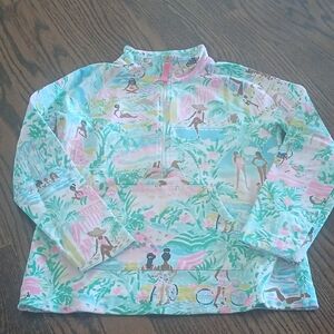 Lilly Pulitzer Girls Cotton Pop Over - Pastel Tropical